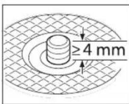 ≥4 mm
