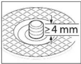 ≥4 mm