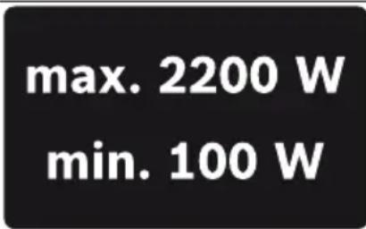 max. 2200 W min. 100 W