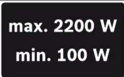 max. 2200 W min. 100 W