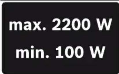 max. 2200 W min. 100 W