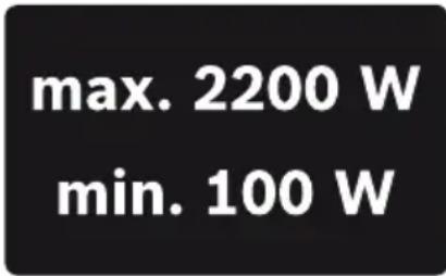 max. 2200 W min. 100 W