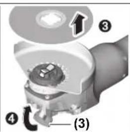 Technical diagram of a mechanical component with numbered parts and labeled section (3)