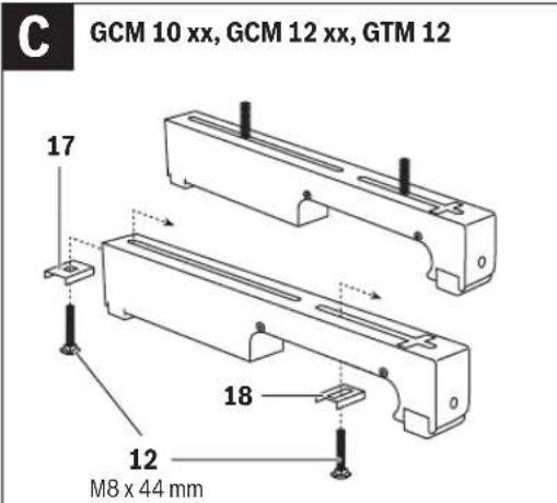 GCM 10 xx, GCM 12 xx, GTM 12 17 18 12 M8 x 44 mm