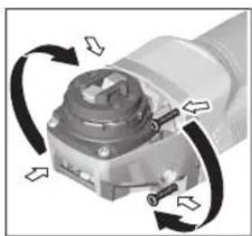 BOSCH GWX 9-125 S Professional - Περιστροφή της κεφαλής συμπλέκτη - 1