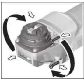 BOSCH GWX 9-125 S Professional - Повертання головки редуктора - 1