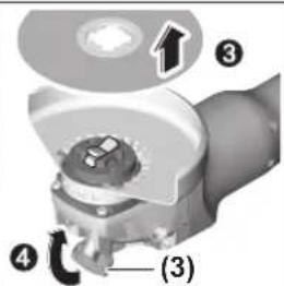 Technical diagram of a mechanical component with numbered parts and labeled section (3)