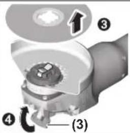 Technical diagram of a mechanical assembly with numbered components and directional arrows indicating motion or flow.