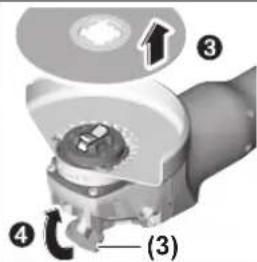 Technical diagram of a mechanical component with numbered parts and labeled section (3)