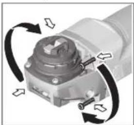 BOSCH GWX 9-125 S Professional - Rotirea capului angrenajului - 1