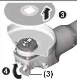 Technical diagram of a mechanical assembly with numbered components and directional arrows indicating motion or flow.