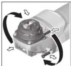 BOSCH GWX 19-125 S Professional - Otočenie hlavy prevodovky - 1