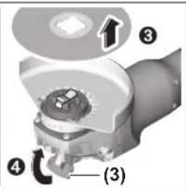 Technical diagram of a mechanical device with numbered components and labeled parts