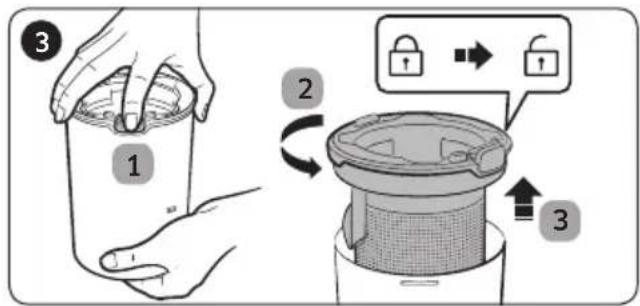 SAMSUNG VS20R9046T3 - Emptying and cleaning the dustbin - 3