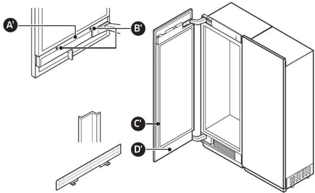 Dacor DRW24980LAP - Piezas de instalación de la puerta - 1