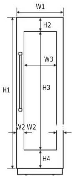 Dacor DRW24980LAP - Caractéristiques techniques du panneau personnalisé - 1