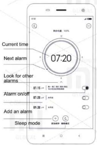 Sleep mode Set a timer 00:00:00 Countdown Switch off the set time - after 30 minutes Setting off time > Setting of melody > Select a melody Recommended melodies On button