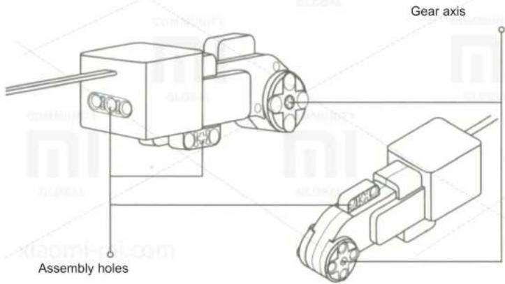 Gear axis Assembly holes