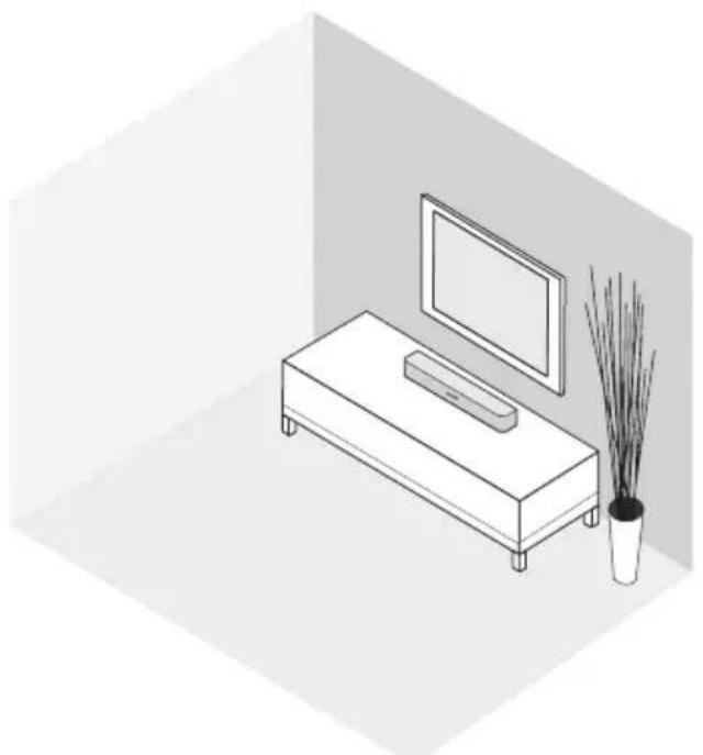 BOSE Solo 5 series II - Eksempel på plassering av lydplanke - 1