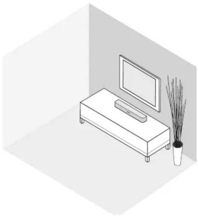 BOSE Solo 5 series II - Esempio di posizionamento della soundbar - 1