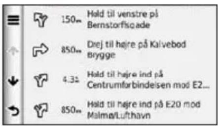 150= Hold til venstre på Bernstorfisade 850= Drej til højre på Kalvebod Brygge 4.32= Hold til højre ind på Centrumforbindelsen mod E2... 850= Hold til højre ind på E20 mod Malma/Lufthavn