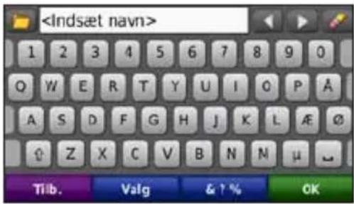 GARMIN Nüvi 215T - Brug af tastaturet på skærmen - 1