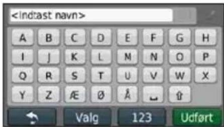 GARMIN NüLink! 1690 LIVE - Brug af tastaturet på skærmen - 1
