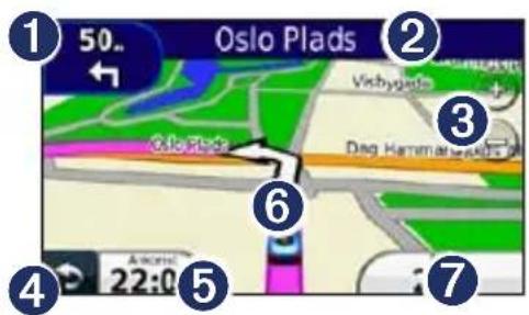 1 50. Oslo Plads 2 ← ↑ Vishbygade 3 Olo Plads Dag Kammansweds 4 6 4 ASOMI 22:00 5 7