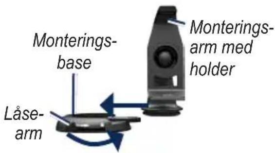 Monterings- base Låse- arm Monterings- arm med holder