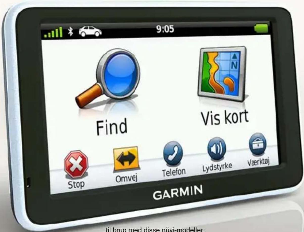 9:05 Find Vis kort Stop Omvej Telefon Lydstyrke Værktøj GARMIN til brug med disse nüvi-modeller: