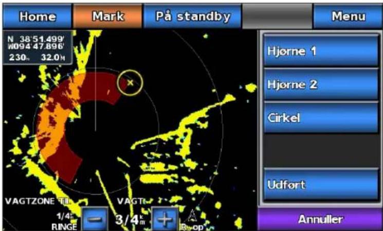 GARMIN GPSMAP 720s - Definition af en delvis alarmzone - 2