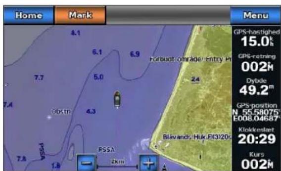 GARMIN GPSMAP 720s - Visning af satellitbilleder på navigationskortet - 3