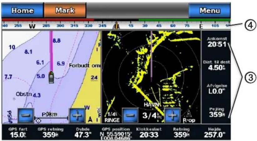 GARMIN GPSMAP 720s - Datafelter på kombinationsskærme - 2