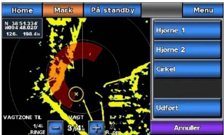 GARMIN GPSMAP 720s - Definition af en delvis alarmzone - 1