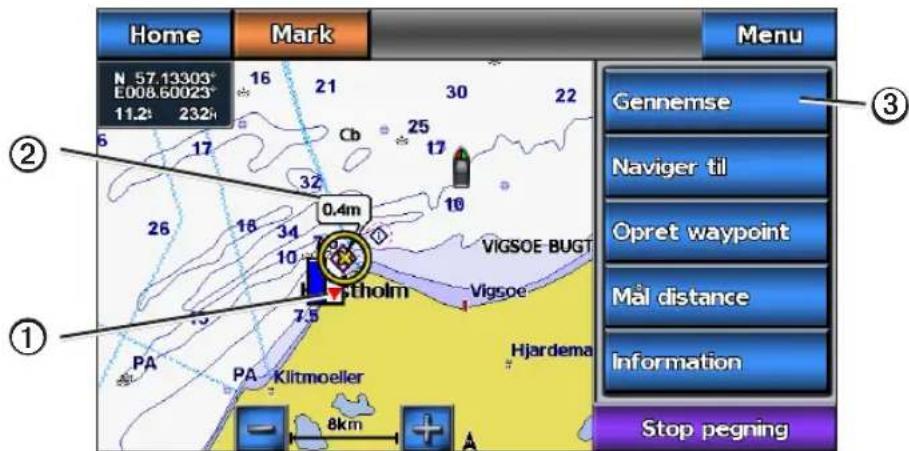 GARMIN GPSMAP 720s - Visning af oplysninger fra tidevandsstationer - 1