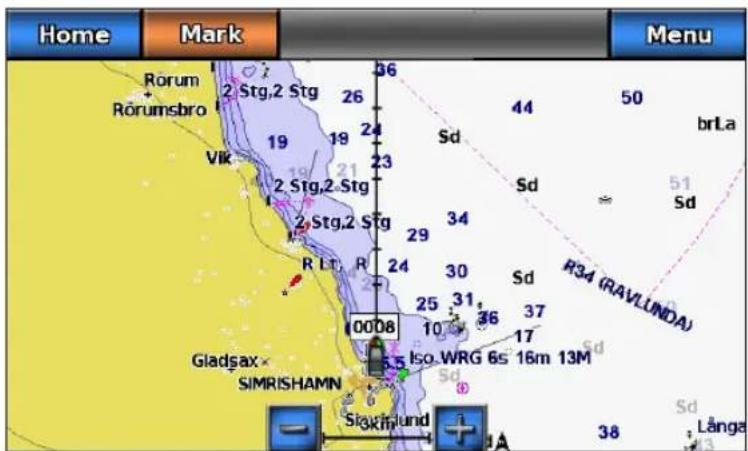 GARMIN GPSMAP 720s - Visning og konfiguration af kurslinjen - 1