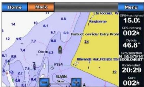 GARMIN GPSMAP 720s - Visning af satellitbilleder på navigationskortet - 1
