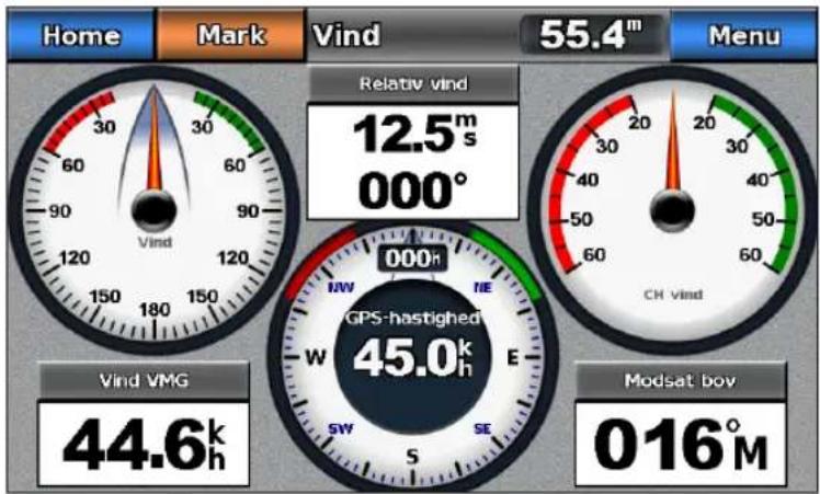 GARMIN GPSMAP 720s - Visning af vindmålere - 1