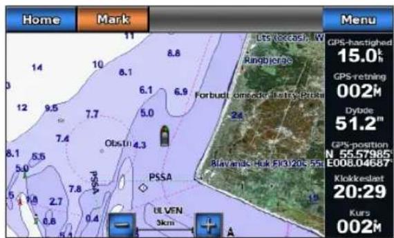 GARMIN GPSMAP 720s - Visning af satellitbilleder på navigationskortet - 2