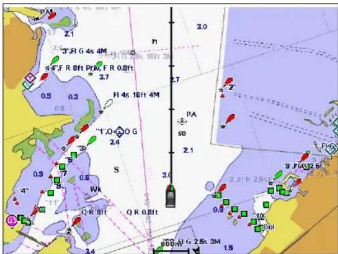 GARMIN GPSMAP 5012 - Visning og konfiguration af kurslinjen - 1