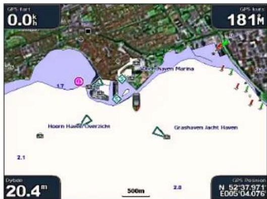 GARMIN GPSMAP 5012 - Visning af satellitbilleder på navigationskortet - 2