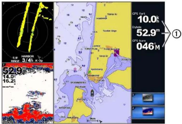 GARMIN GPSMAP 5012 - Kombinationsskærme med datafelter - 1