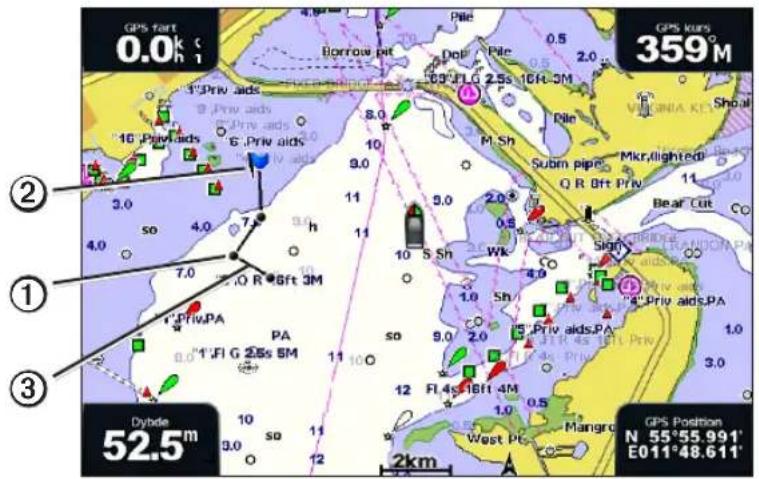 GARMIN GPSMAP 5012 - Fartøjsstier på navigationskortet - 1