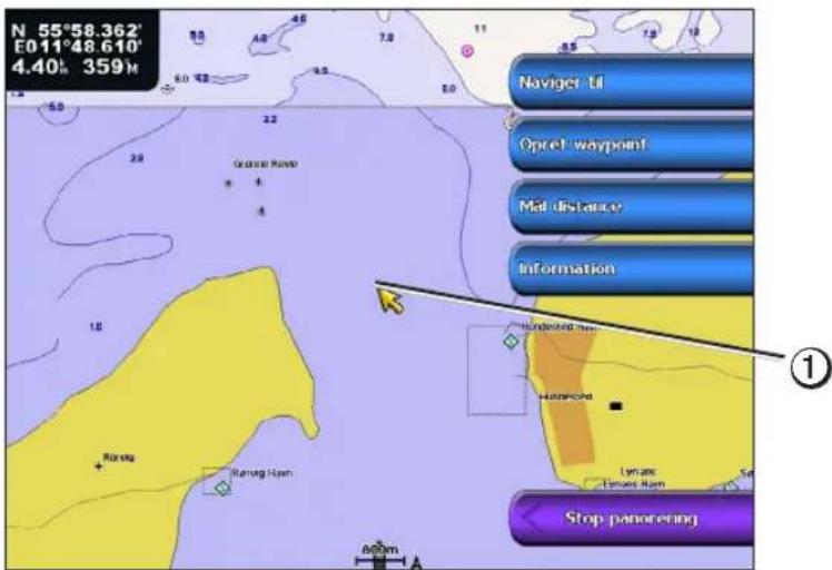 GARMIN GPSMAP 5012 - Oprettelse og navigering af en rute fra din nuværende position - 1