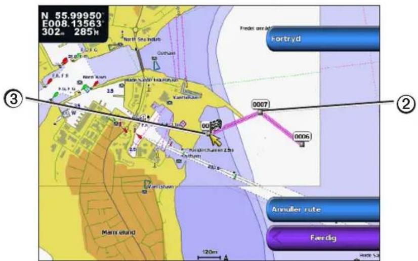 GARMIN GPSMAP 5012 - Sådan opretter og gemmer du en rute - 2