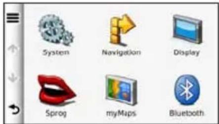 System Navigation Display Sprog myMaps Bluetooth