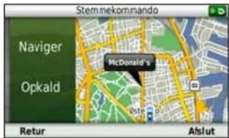 Stem mekommando Navigator McDonald's Opkald Oste Retur Afslut
