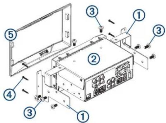 Exploded view diagram of an electronic device showing numbered components for assembly or maintenance.