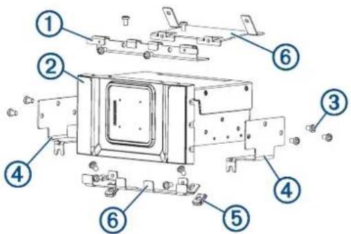 Exploded view diagram of a mechanical assembly with numbered parts for identification