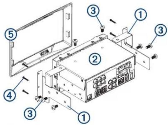 Labeled diagram of an electronic device showing numbered components for assembly or maintenance reference.
